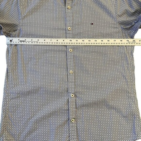 Tommy Hilfiger button down shirt New York fit blue white green 100% cotton Small - Picture 10 of 11